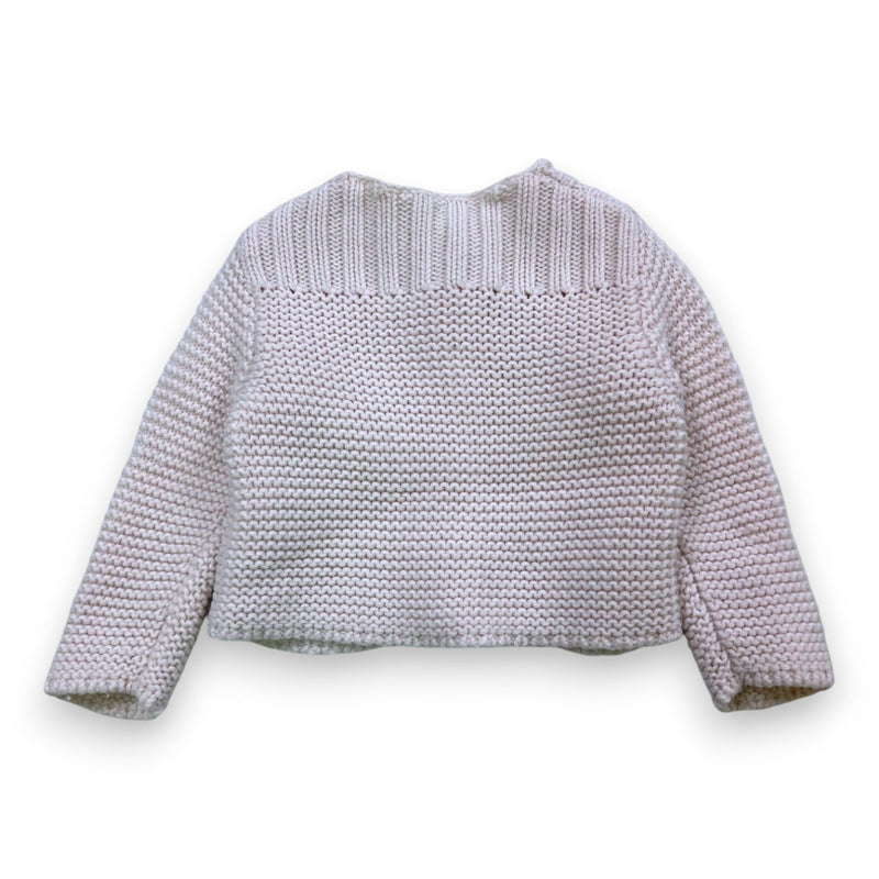 Bonpoint - Cardigan À Boutons En Laine Rose - 6 Mois