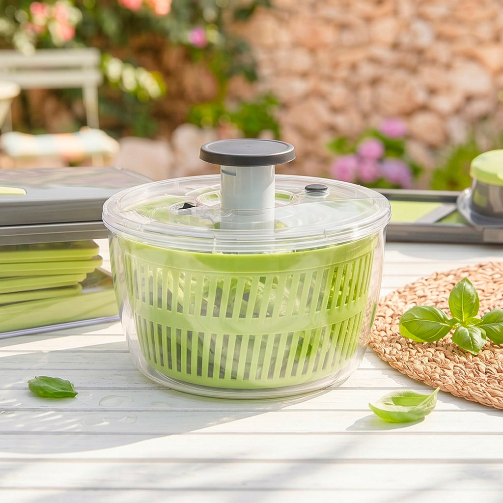 Centrifuga per insalata a pompa - verde