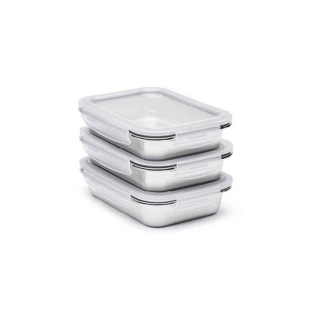 Set De 6 Boîtes De Conservation Avec Couvercle - Argenté