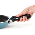 Set di 3 padelle con manico rimovibile - blu tempesta