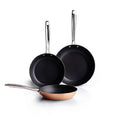 Set di 3 padelle - rame