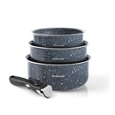 Set De 3 Casseroles Avec Poignée Amovible - Marbre Gris