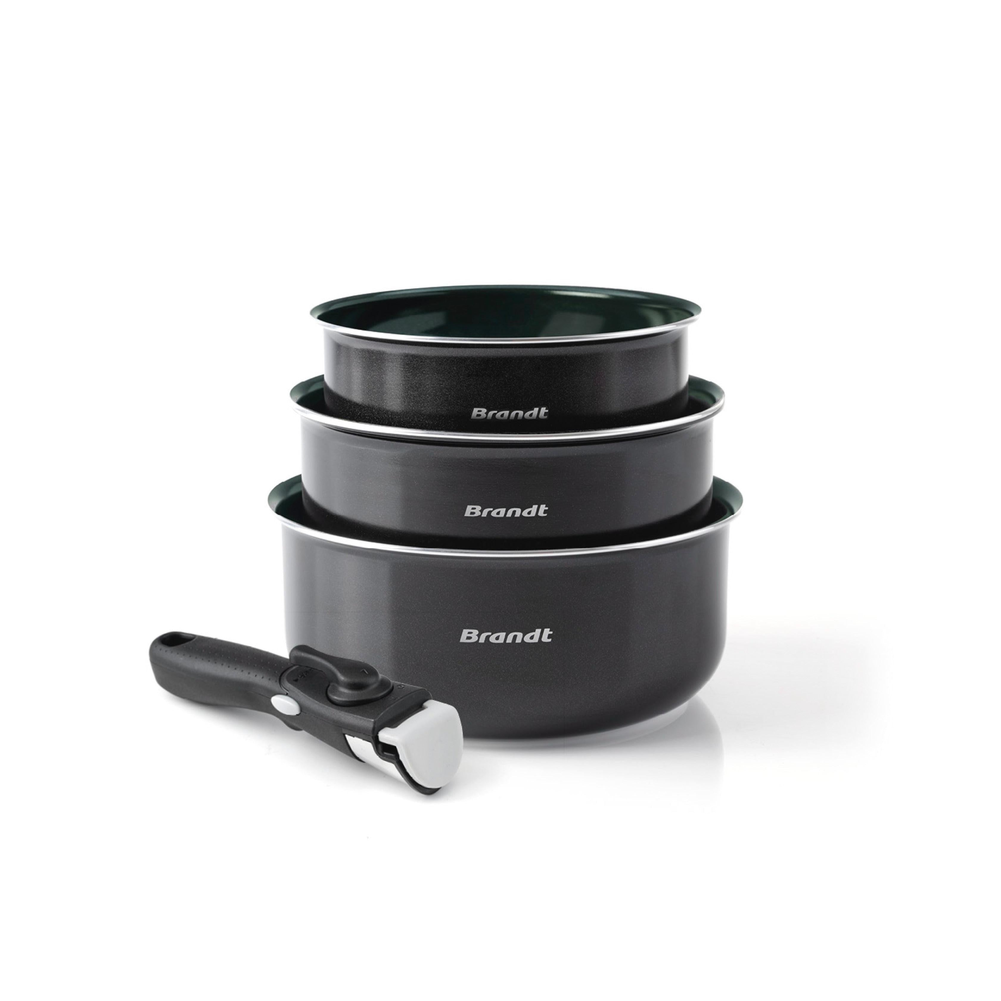 4-Piece Cookware Set - Black Aluminium with Pearl Diamond Coating