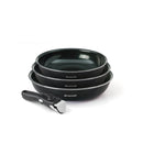 Batterie De Cuisine 4 Pièces - Aluminium Noir Avec Revêtement Diamant Perlé