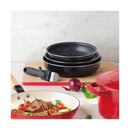 Batterie De Cuisine 4 Pièces - Aluminium Noir Avec Revêtement Diamant Perlé