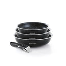 Batterie De Cuisine 4 Pièces - Aluminium Noir