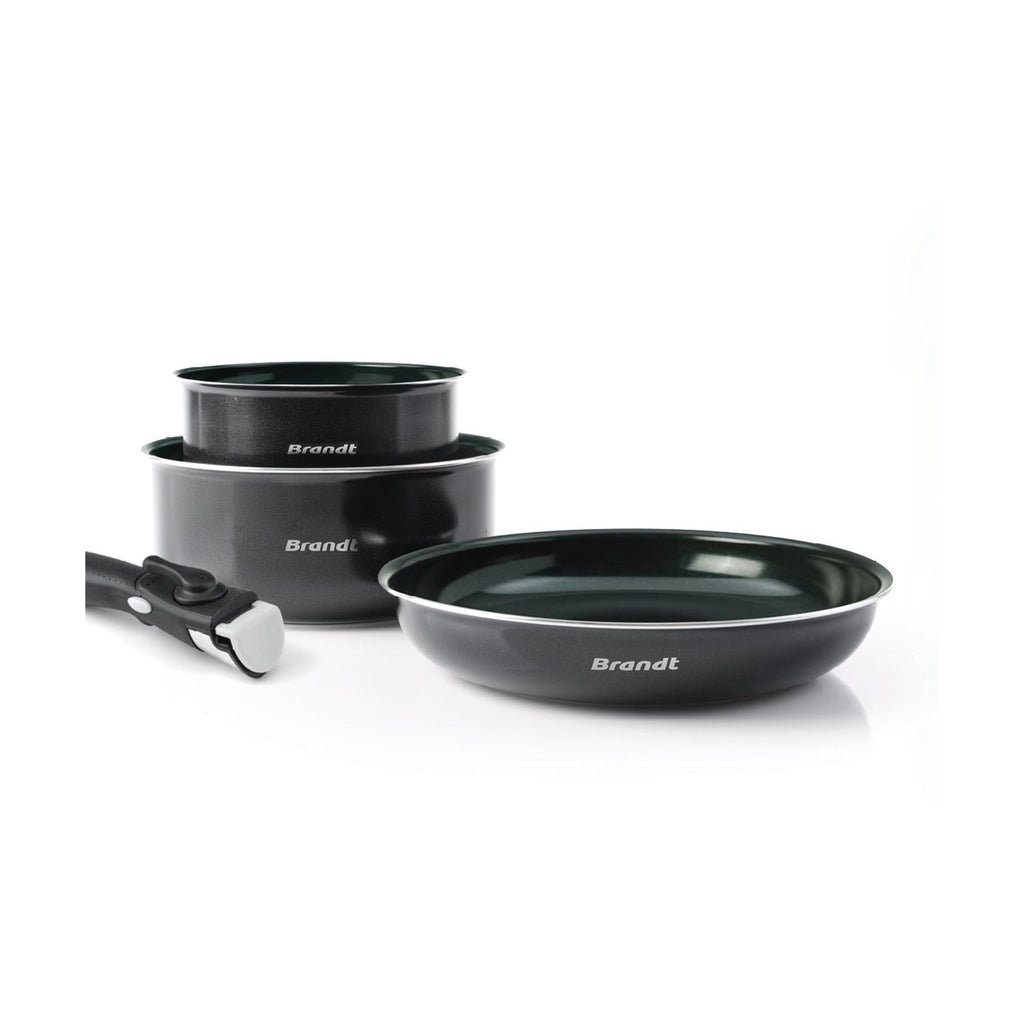 4-Piece Cookware Set - Black Aluminium with Pearl Diamond Coating