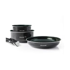 4-Piece Cookware Set - Black Aluminium with Pearl Diamond Coating