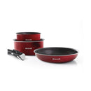 Batterie De Cuisine 4 Pièces - Aluminium Rouge