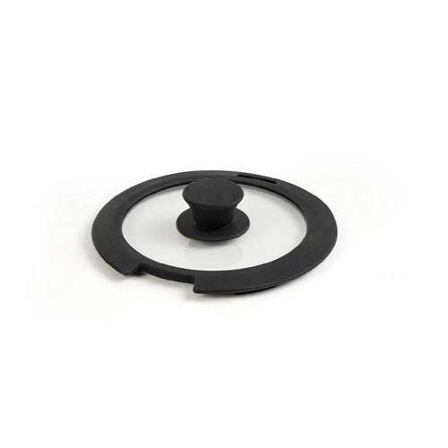 Couvercle En Verre + Silicone 20 Cm - Noir