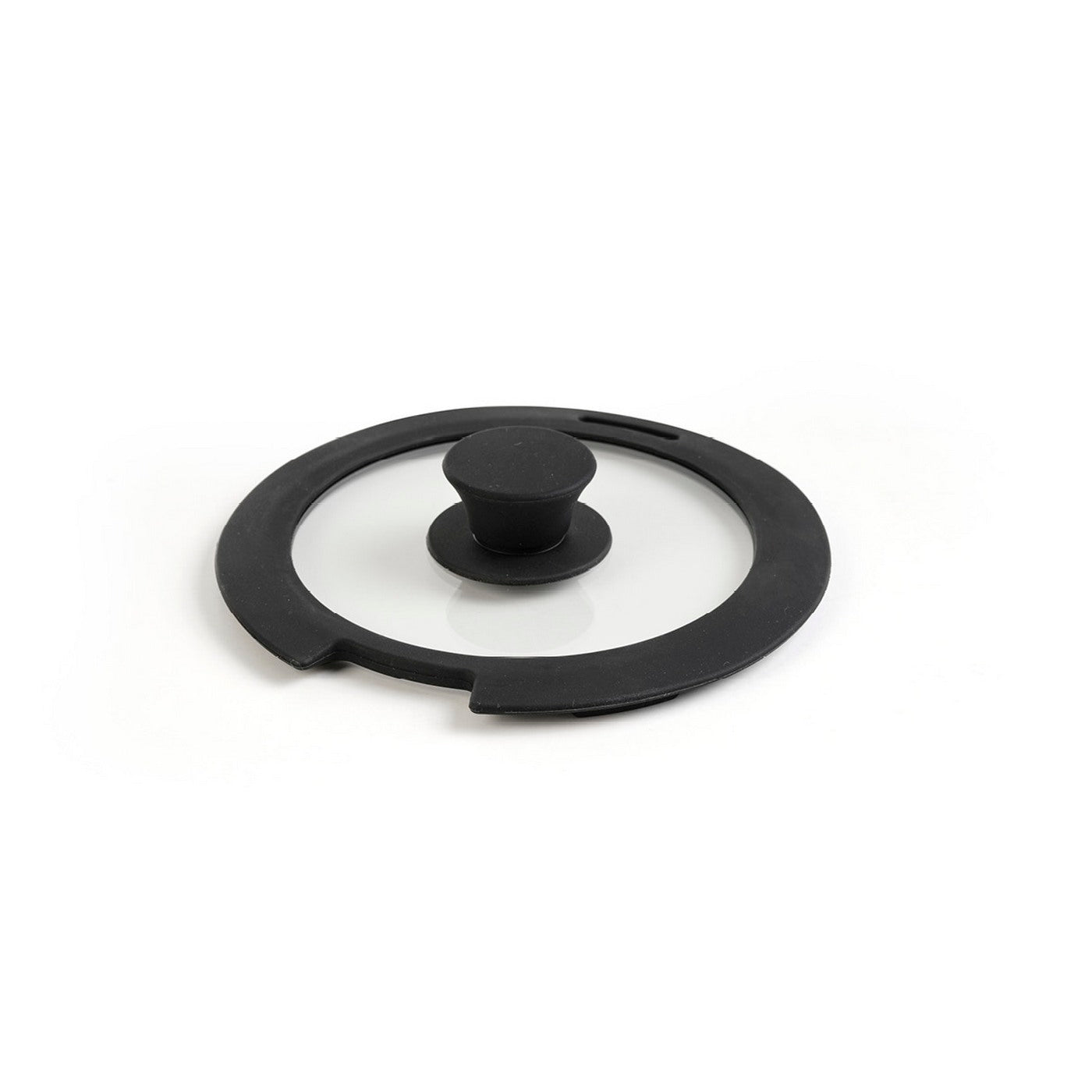 Couvercle En Verre + Silicone 24 Cm - Noir