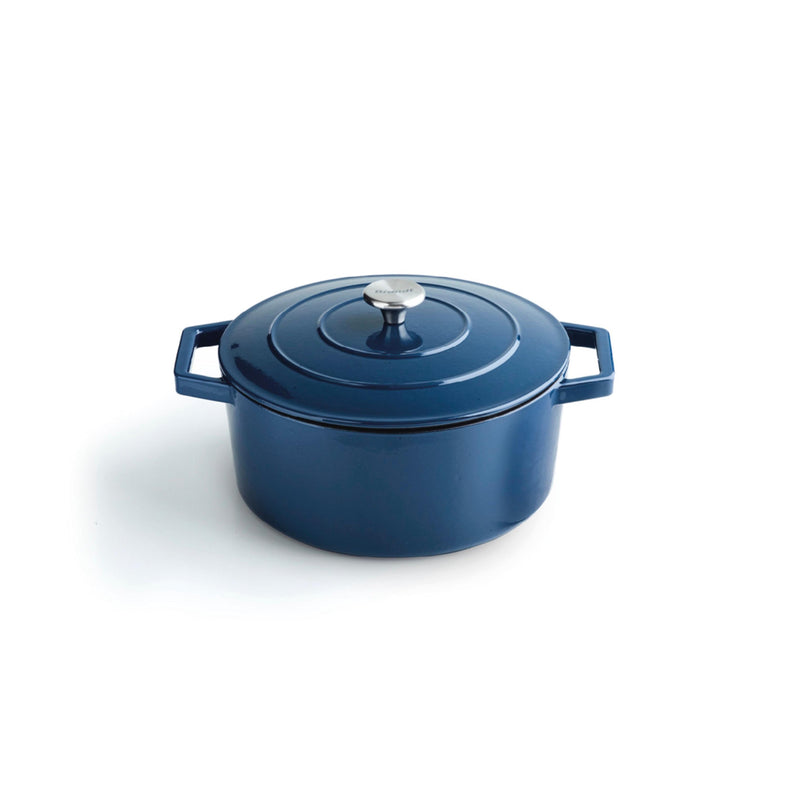 Cocotte En Fonte D'Acier Ronde - Bleu