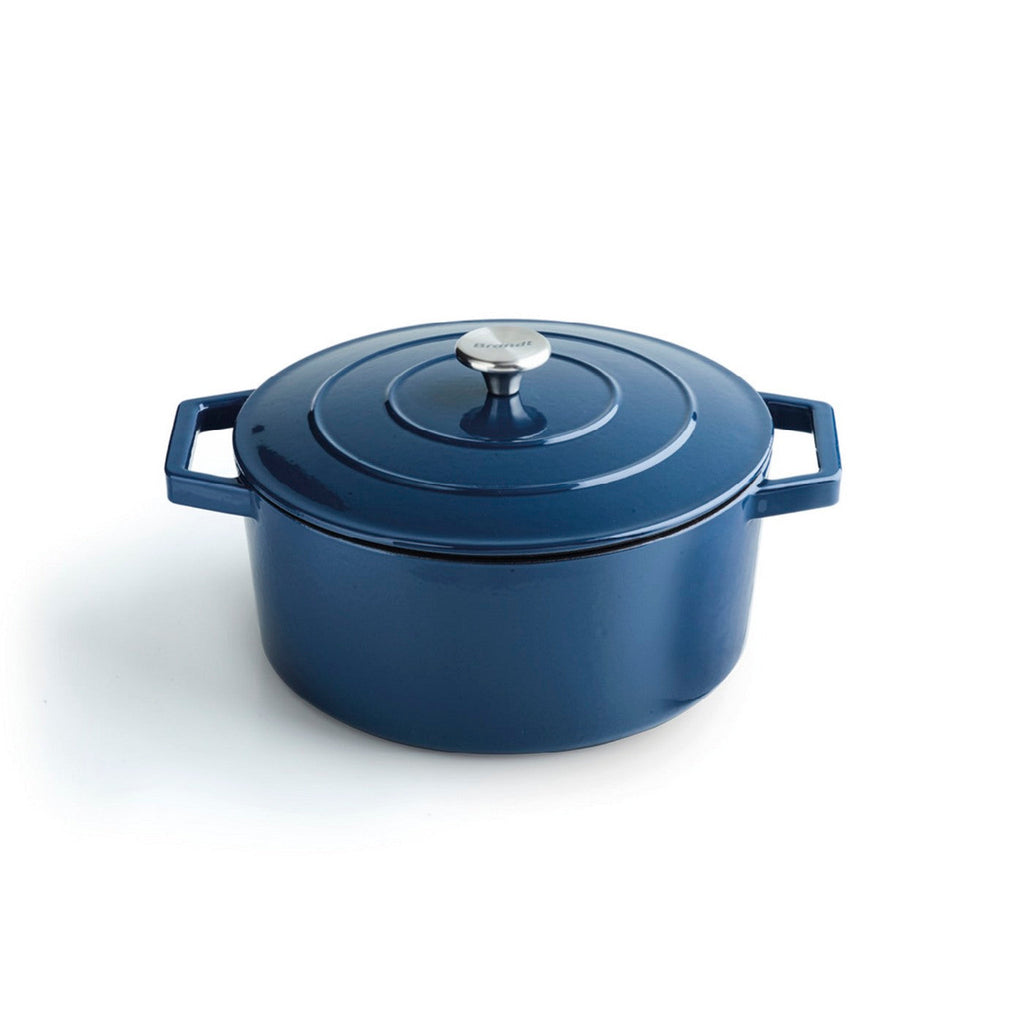 BRANDT - Cocotte En Fonte D'Acier Ronde - Bleu
