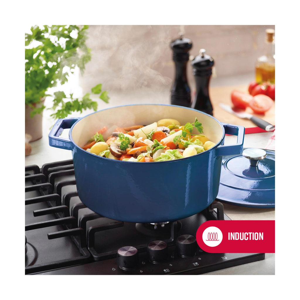 Cocotte En Fonte D'Acier Ronde - Bleu
