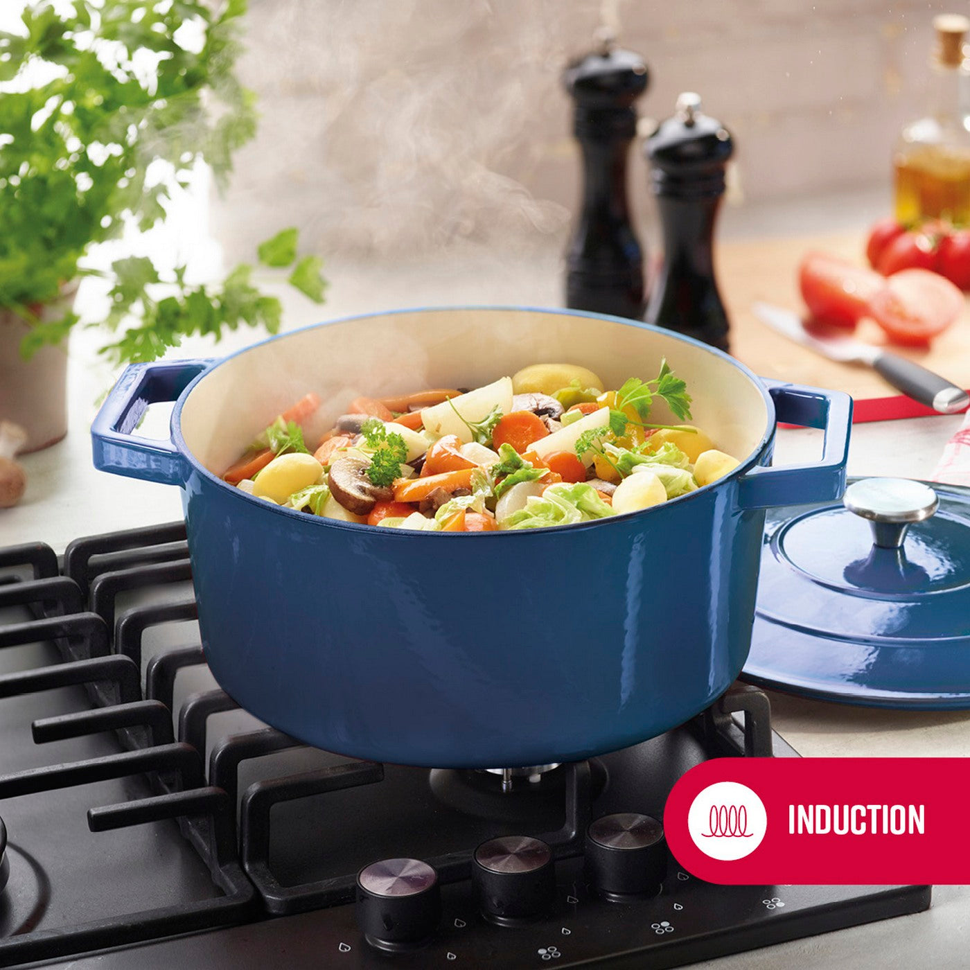 BRANDT - Cocotte En Fonte D'Acier Ronde - Bleu