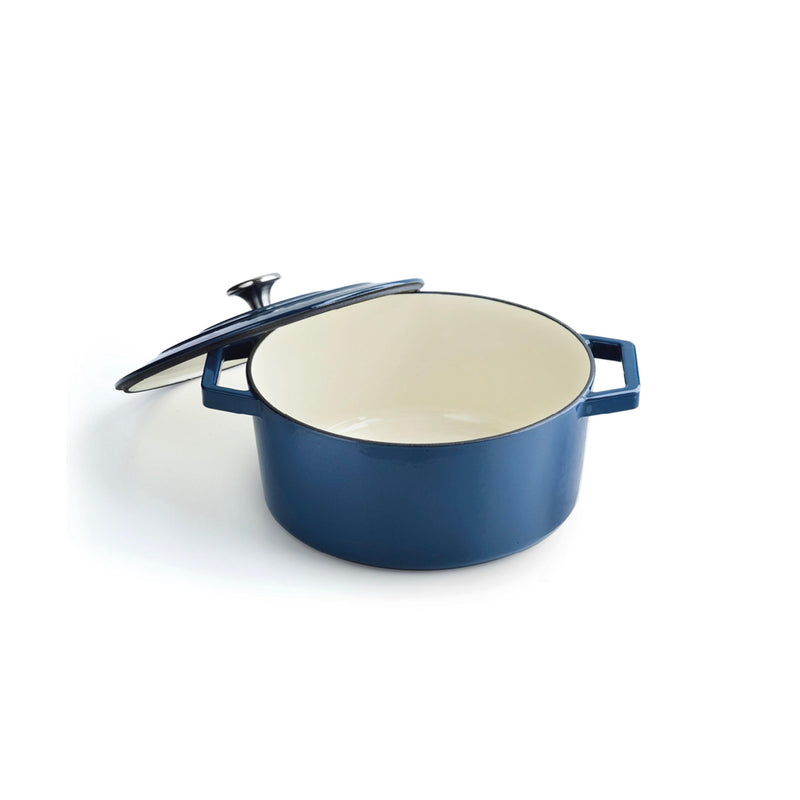 Cocotte En Fonte D'Acier Ronde - Bleu
