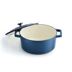 BRANDT - Cocotte En Fonte D'Acier Ronde - Bleu