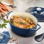BRANDT - Cocotte En Fonte D'Acier Ronde - Bleu