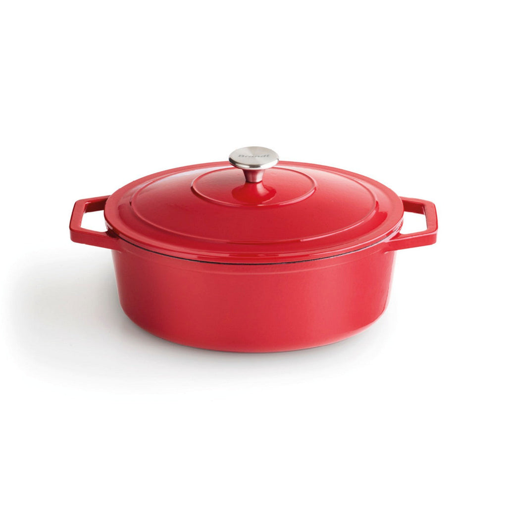 Cocotte En Fonte D'Acier Ovale - Rouge
