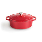 Cocotte En Fonte D'Acier Ovale - Rouge