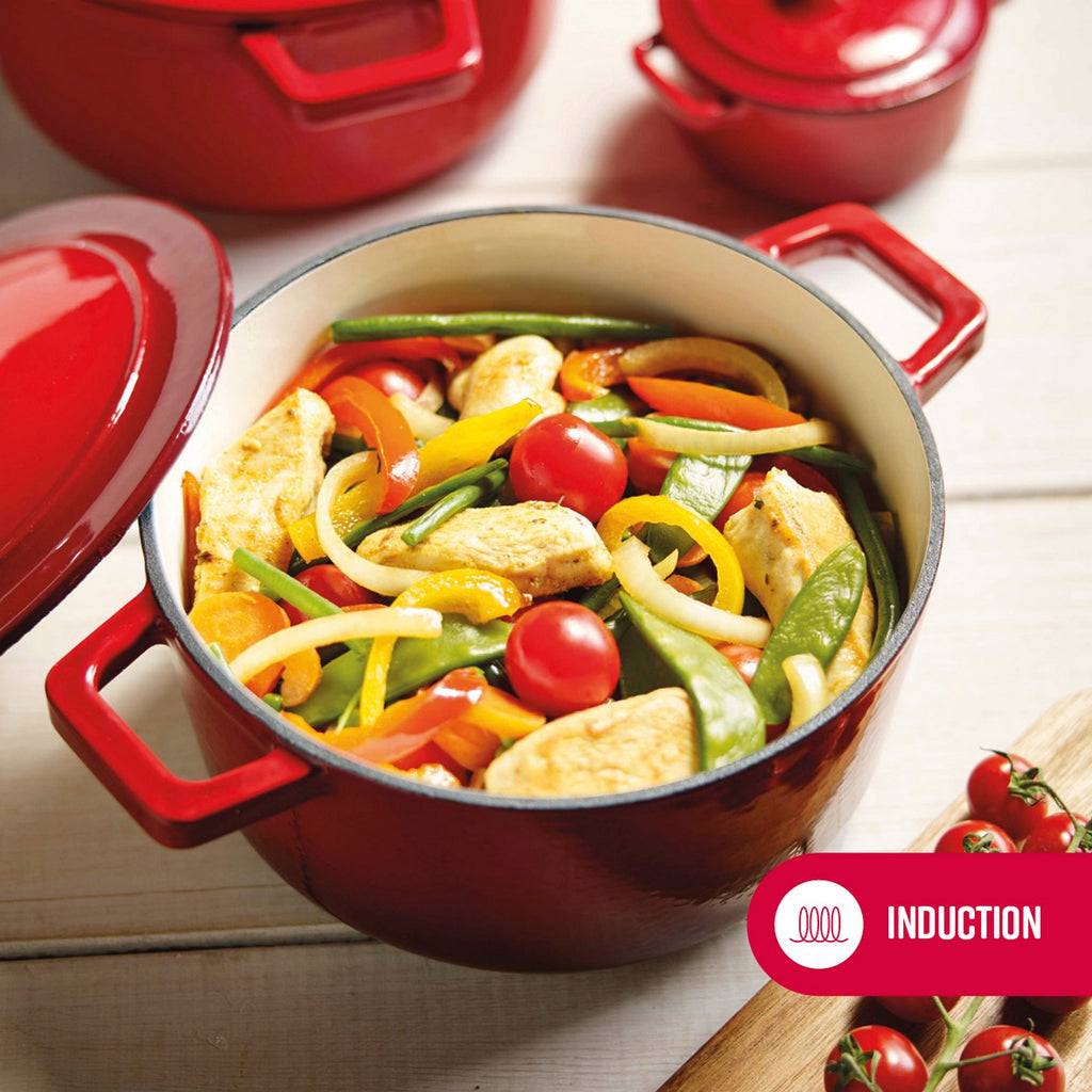 Cocotte En Fonte D'Acier Ovale - Rouge