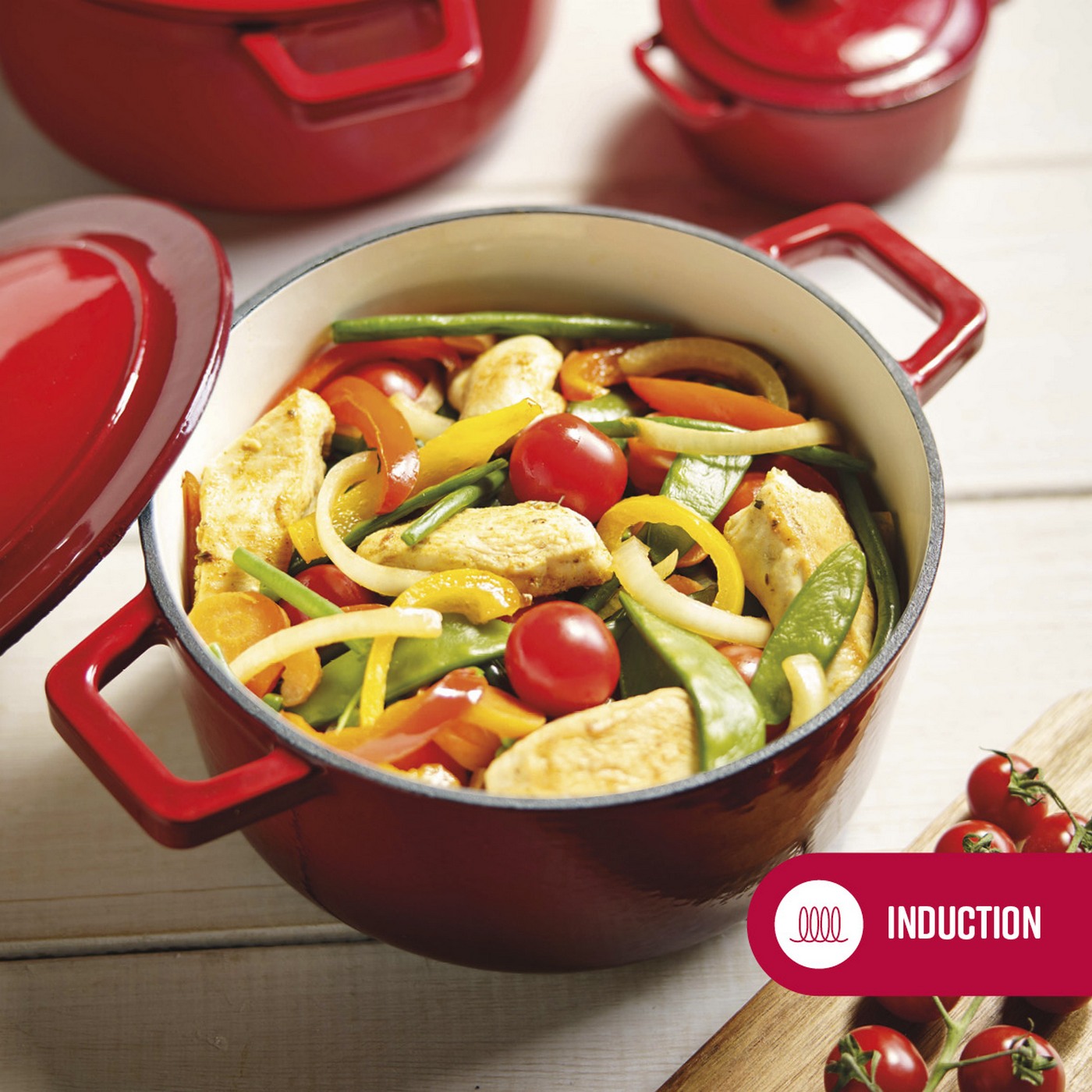 Cocotte En Fonte D'Acier Ovale - Rouge