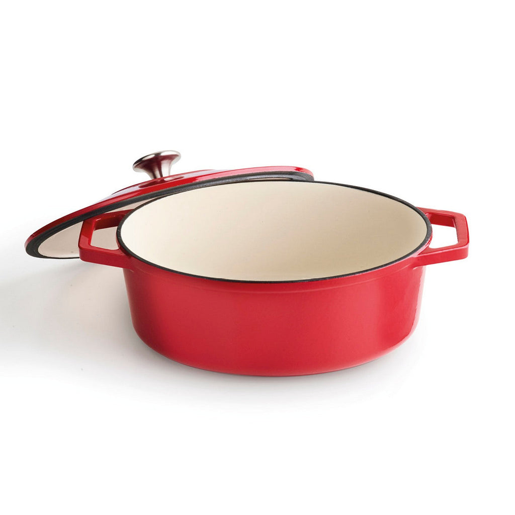 Cocotte En Fonte D'Acier Ovale - Rouge