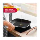 Poêle Gril En Fonte D'Acier Avec Manche En Bois - Noir