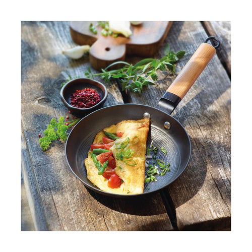 Poêle En Fonte Structure Nid D'Abeille Avec Manche En Bois - Vert