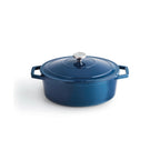 Cocotte En Fonte Ovale - Bleu