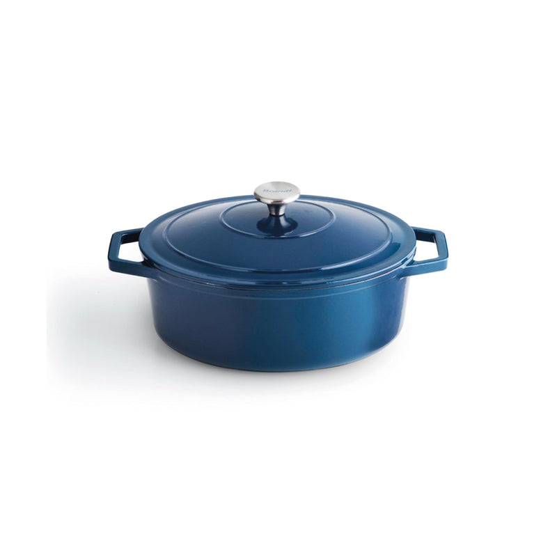 Cocotte En Fonte Ovale - Bleu