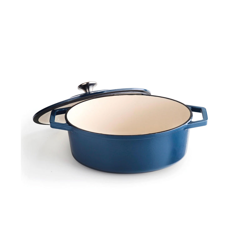 Cocotte En Fonte Ovale - Bleu