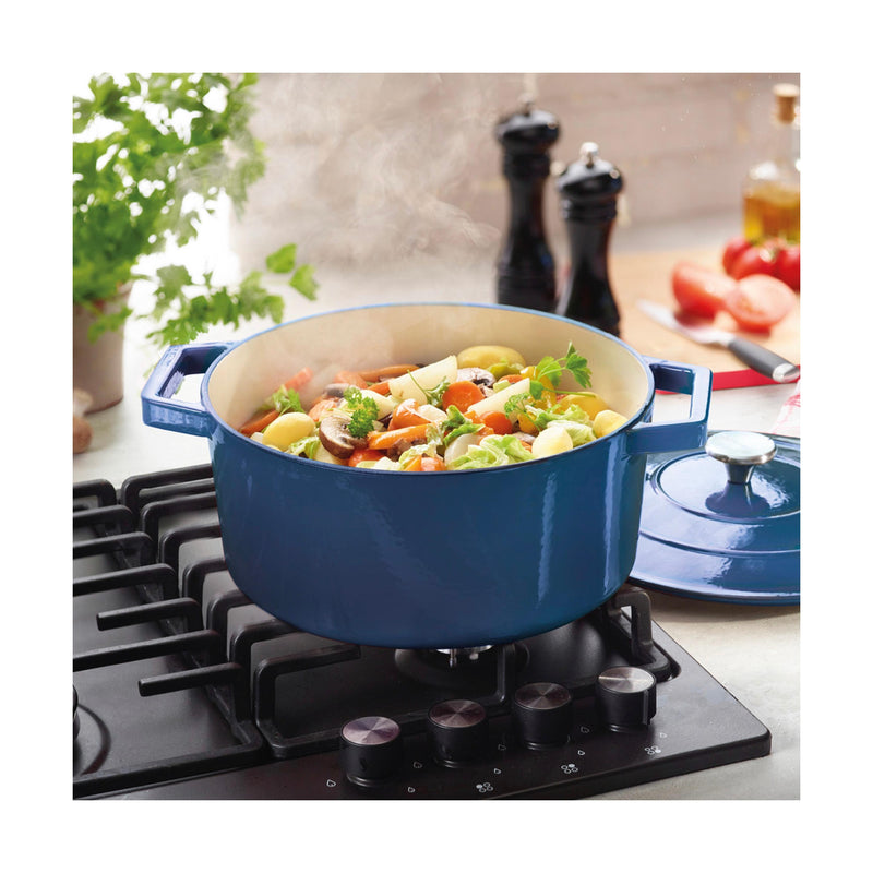 Cocotte En Fonte Ovale - Bleu