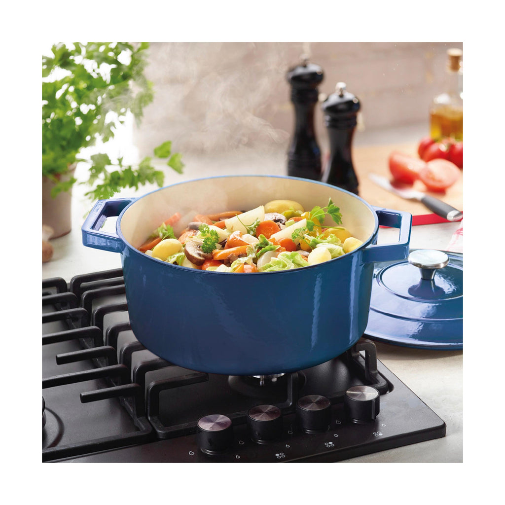 Cocotte En Fonte Ovale - Bleu
