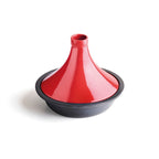 Tajine En Fonte D'Acier Avec Couvercle En Céramique - Rouge