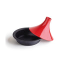 Tajine En Fonte D'Acier Avec Couvercle En Céramique - Rouge