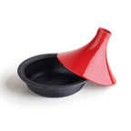 Tajine En Fonte D'Acier Avec Couvercle En Céramique - Rouge