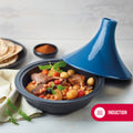 Tajine in ghisa d’acciaio con coperchio in ceramica - blu