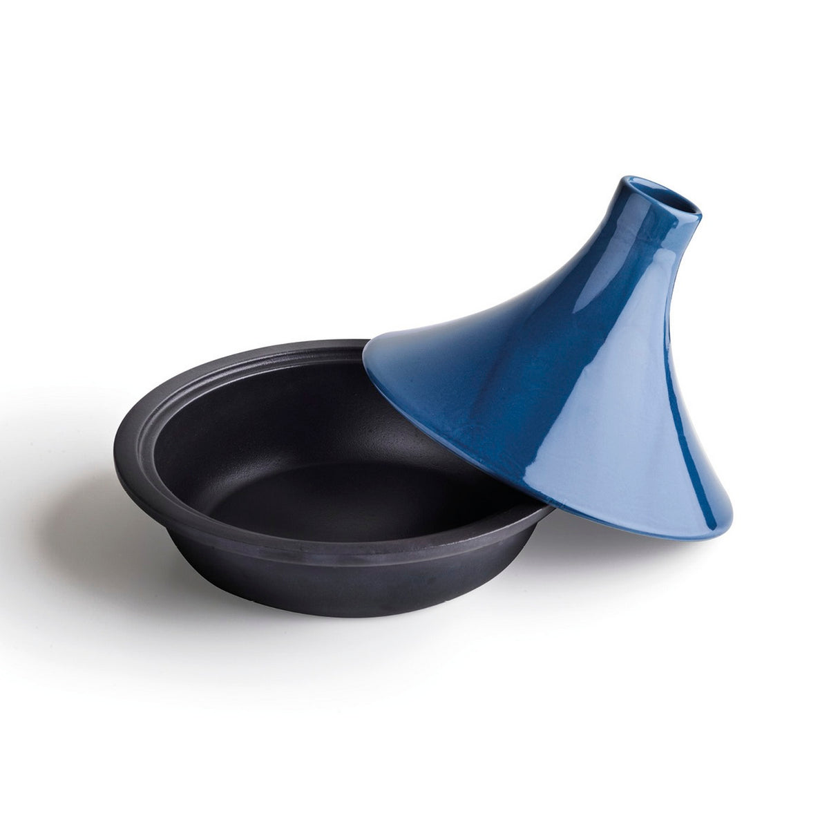 Tajine in ghisa d’acciaio con coperchio in ceramica - blu