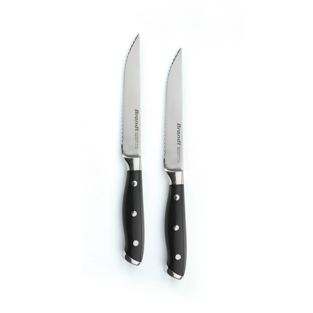 Set di 2 coltelli da bistecca rivettati neri