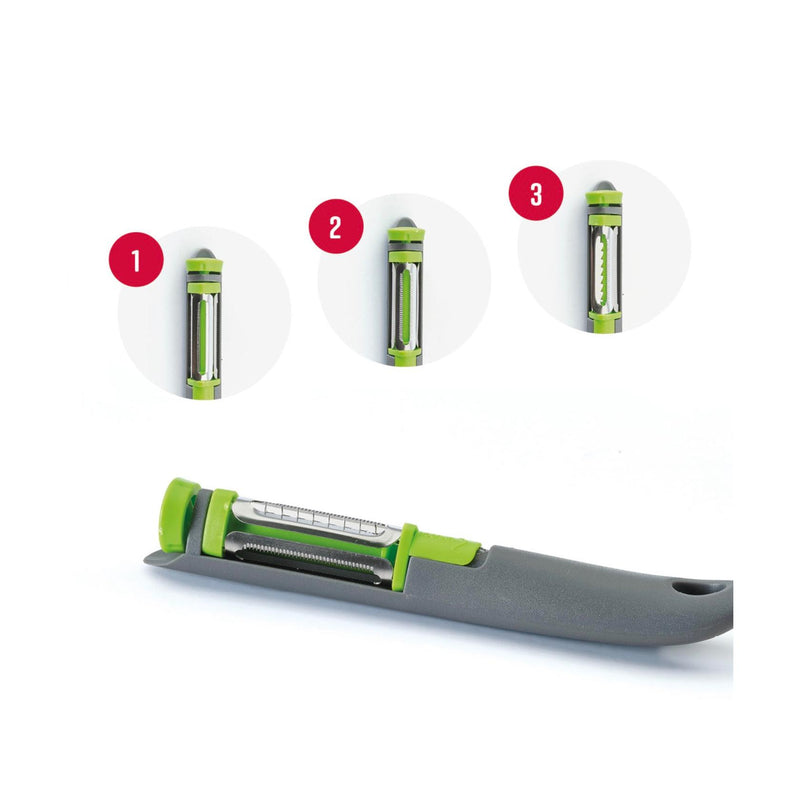 Éplucheur 3 Lames - Gris/Vert