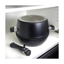 Pack De Cuisine Empilable En Aluminium Avec Poignée Amovible 5 Pièces - Noir