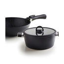 Pack De Cuisine Empilable En Aluminium Avec Poignée Amovible 5 Pièces - Noir