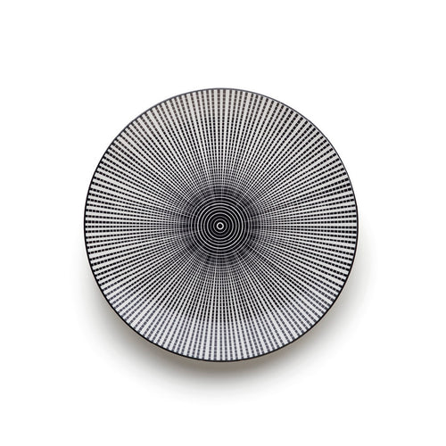 Set De 4 Assiettes Avec Reliëf - Blanc / Noir