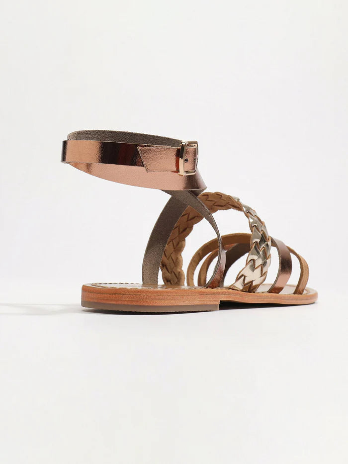 Sandalias Colorata - Camel, Bronce y Oro