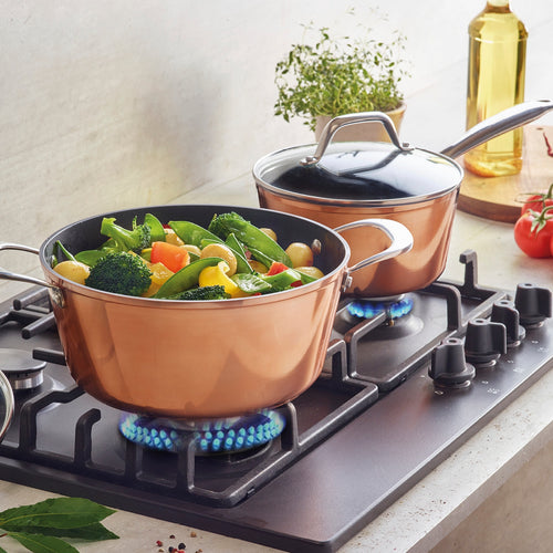 Set De 3 Casseroles 16 + 18 + 20 Cm - Cuivre