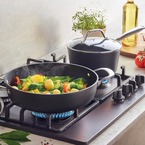 Set De 3 Casseroles 16 + 18 + 20 Cm - Noir