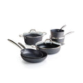 9-Piece Cookware Set In Forged Aluminium And Stainless Steel - Black