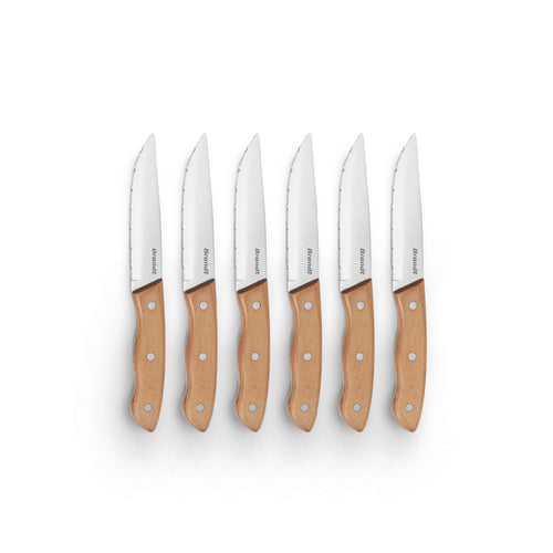 Set De 6 Couteaux À Steak Avec Manches - Bois De Pakka