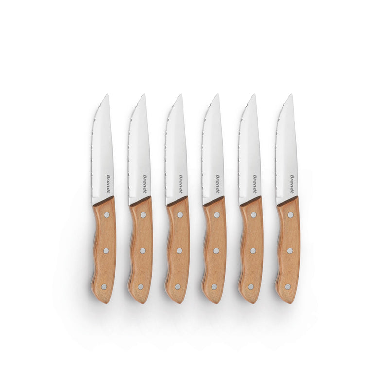 Set De 6 Couteaux À Steak Avec Manches - Bois De Pakka